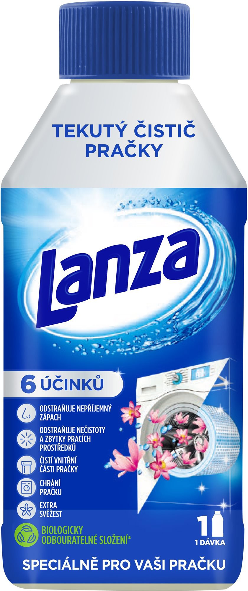 LANZA, tekutý čistič práčky - svieža vôňa, 250 ml Čistič práčky