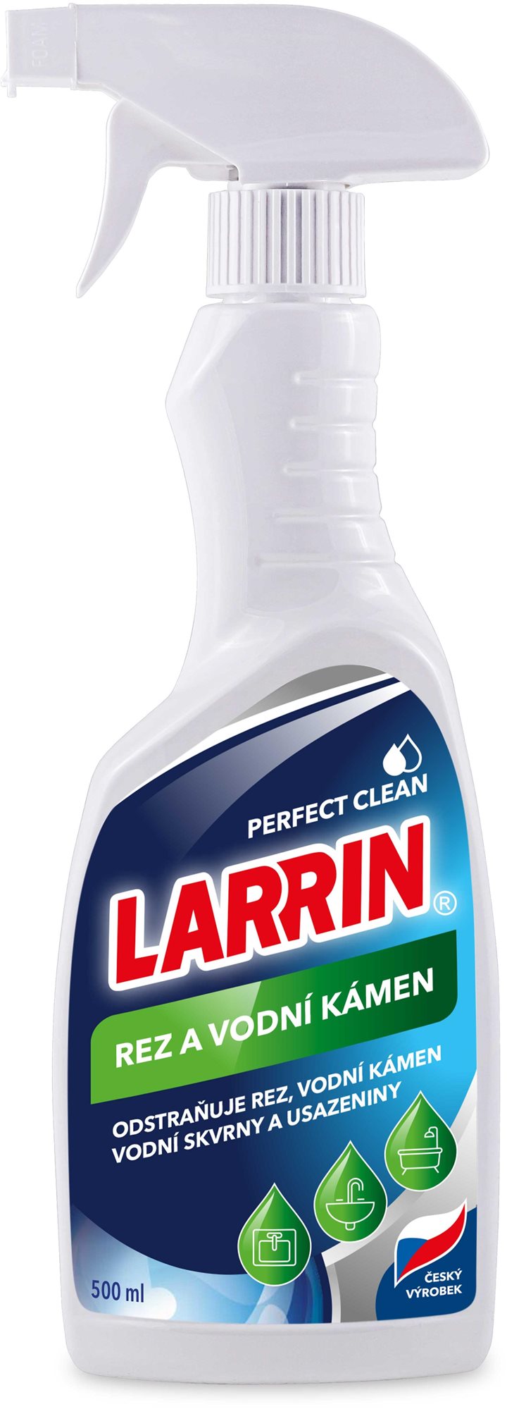 LARRIN na hrdzu a vodný kameň v spreji, 500 ml Čistiaci prostriedok