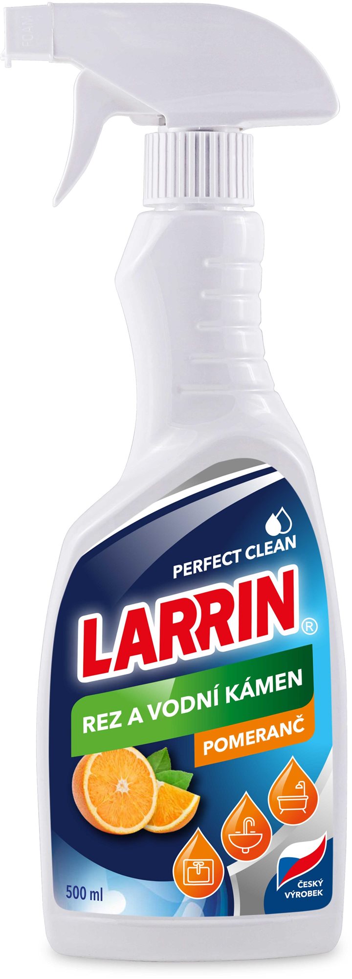 LARRIN Rez a vodný kameň Pomaranč v spreji 500 ml Čistiaci...