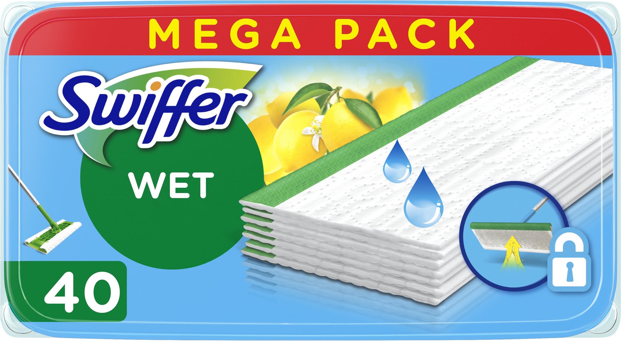 SWIFFER Sweeper Wet tisztítókendő 40 db Felmosó fej