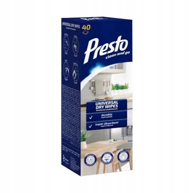 PRESTO univerzálne suché obrúsky 40 ks Čistiace utierky