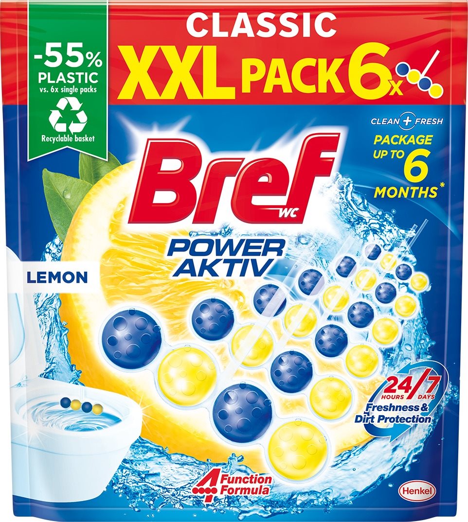 BREF Power Aktív Lemon 6× 50 g WC blok