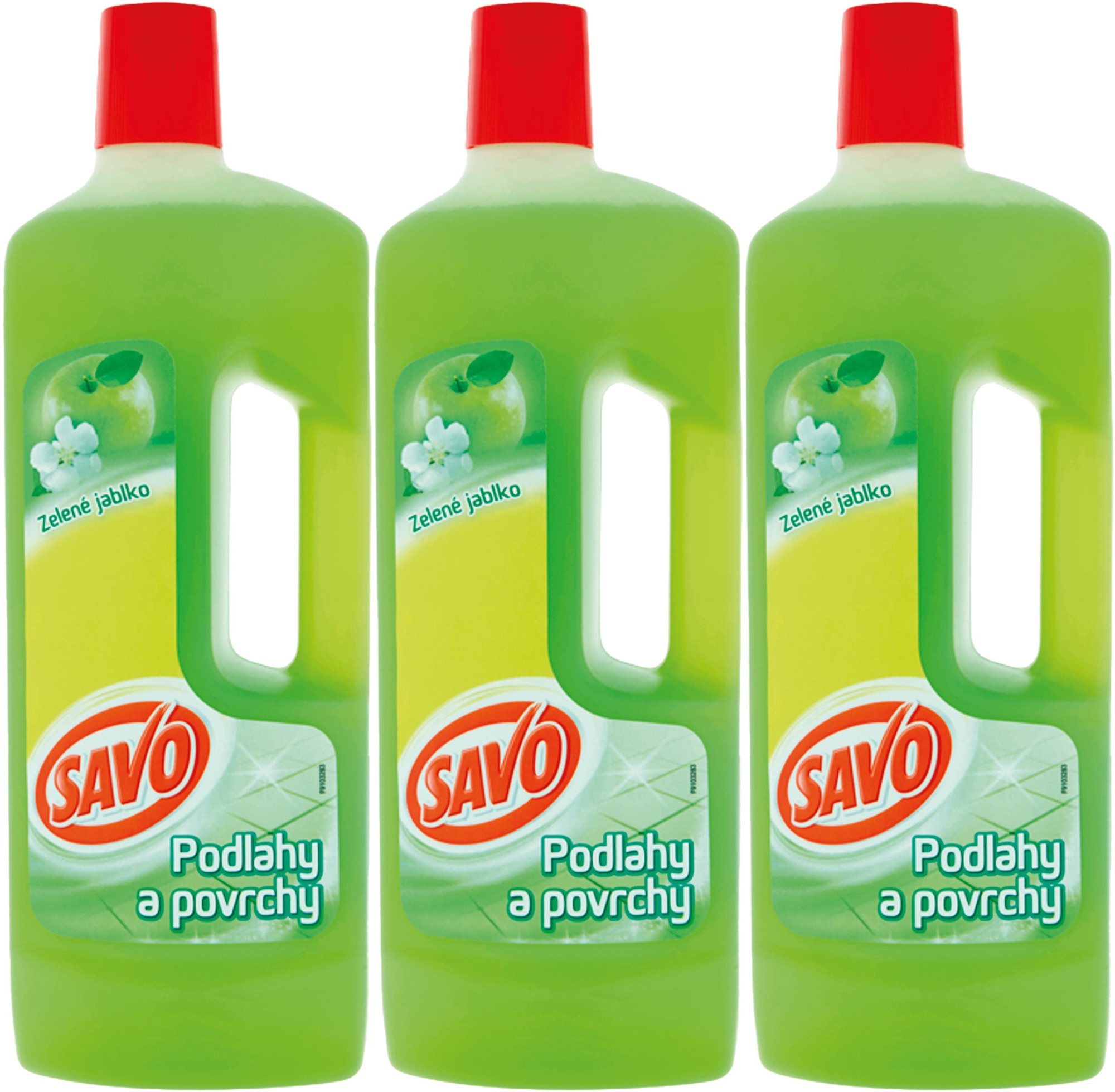 SAVO na podlahy zelené jablko 3× 750 ml Čistič na podlahy