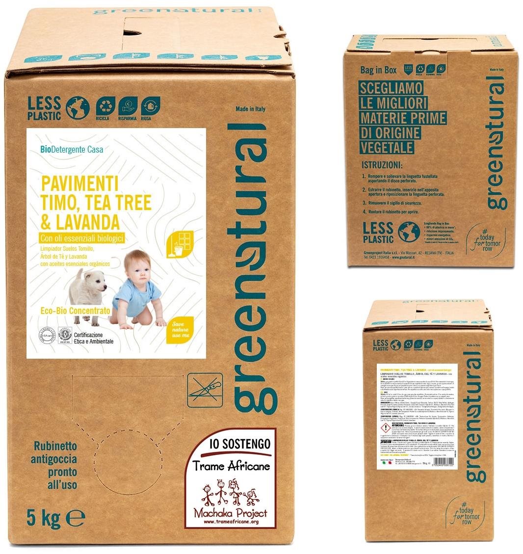 GREENATURAL Tymián, levandule a čajovník 5 kg Čistič na podlahy