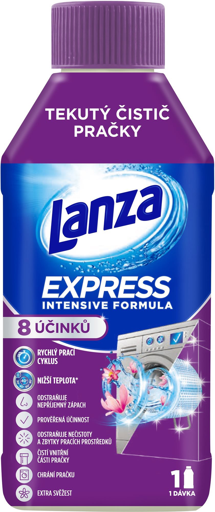 LANZA - Tekutý čistič práčky Express, 250 ml Čistič práčky
