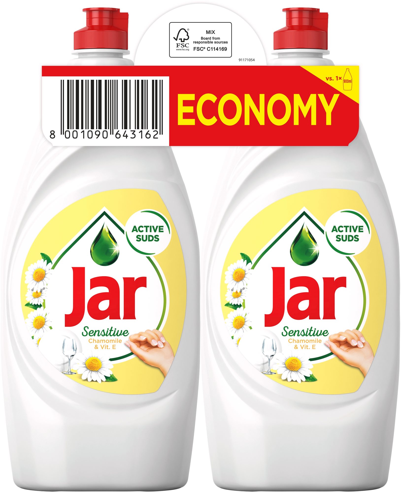 JAR Sensitive Chamomile & Vitamin E 2× 900 ml Prostriedok na riad