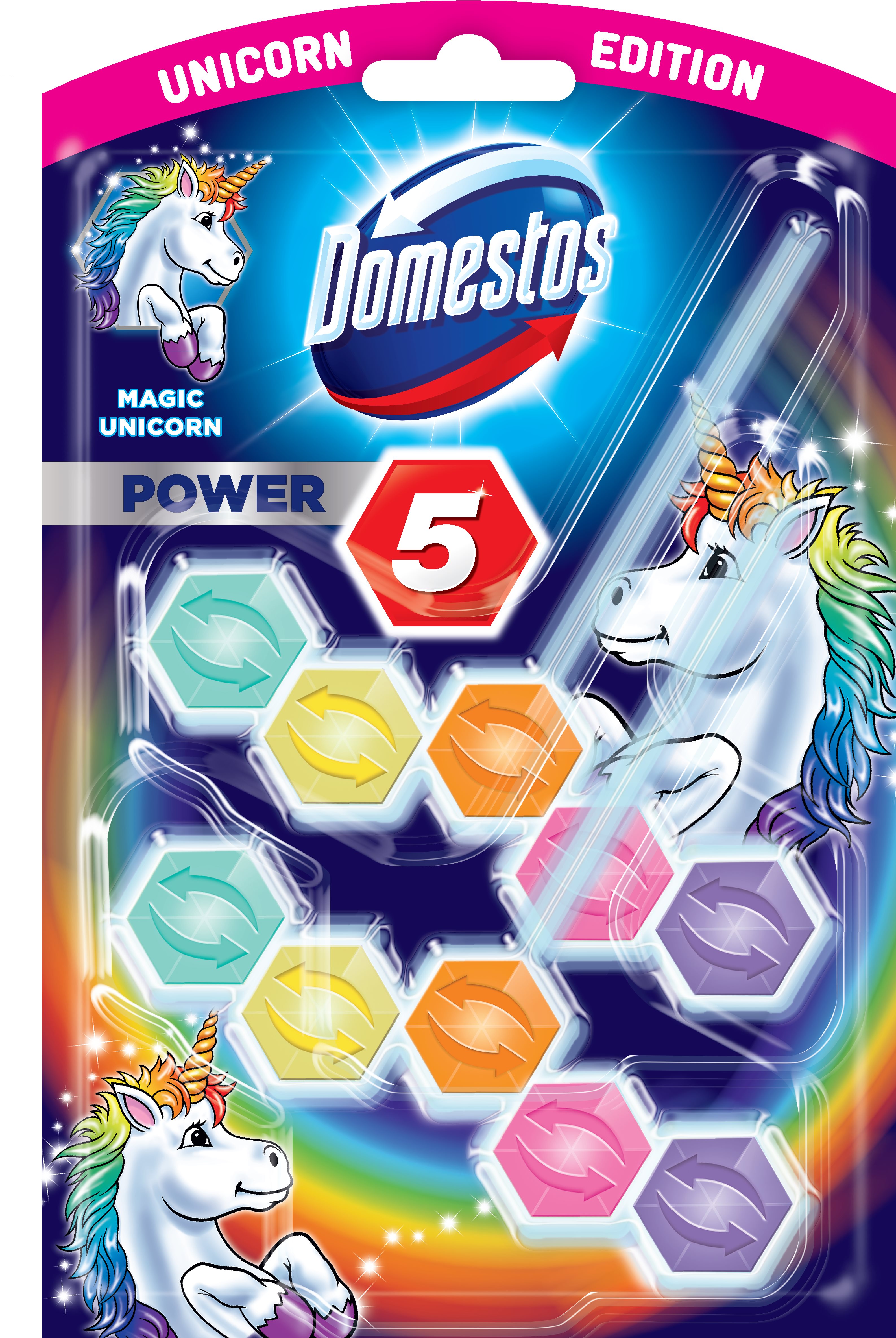 DOMESTOS Power 5 Unicorn 2× 55 g WC blok
