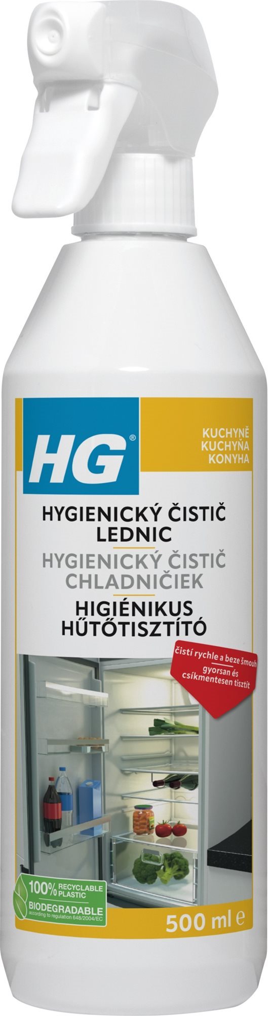 HG Hygienický čistič chladničiek 500 ml Čistič kuchynských...