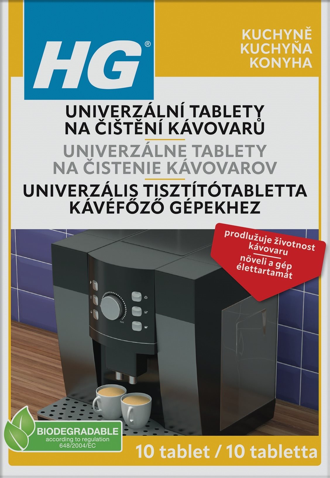 HG Univerzális kávégép tisztító tabletta, 10 db Kávégép tisztítószer
