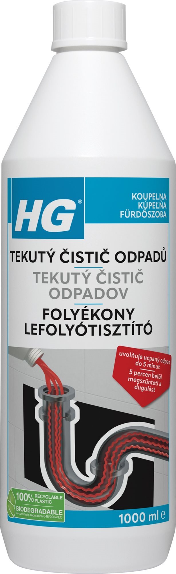 HG Tekutý čistič odpadov 1 l Čistič odpadov
