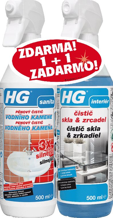 HG vízkőoldó 3 × vastagabb + poharak és tükrök 2 × 500 ml Vízkőoldó