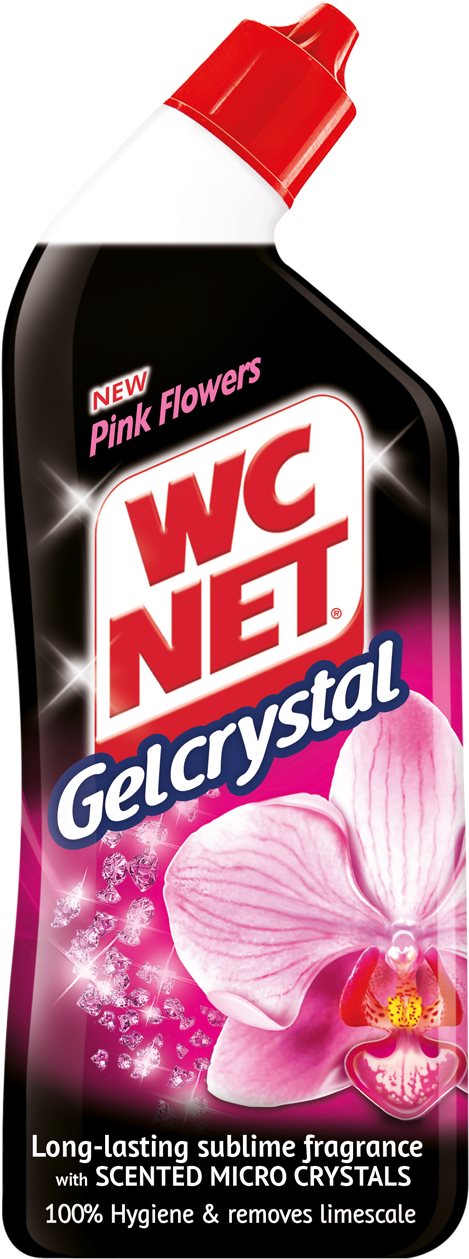 WC NET Gel Crystal Pink Flowers 750 ml WC gél