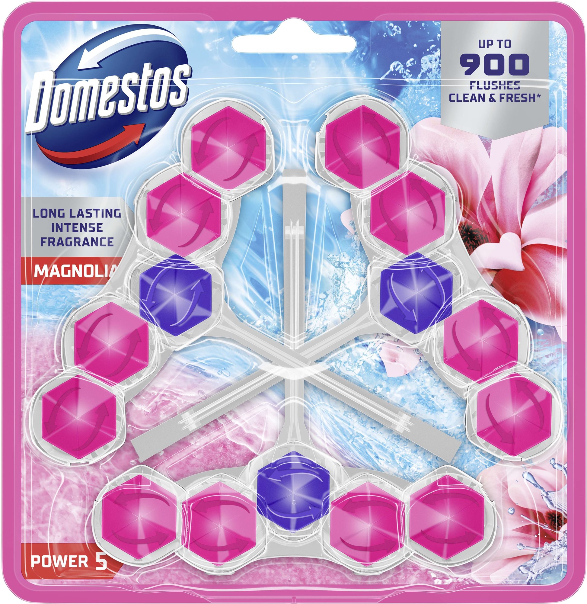 DOMESTOS Power 5 Magnolia 3 x 55g WC golyó
