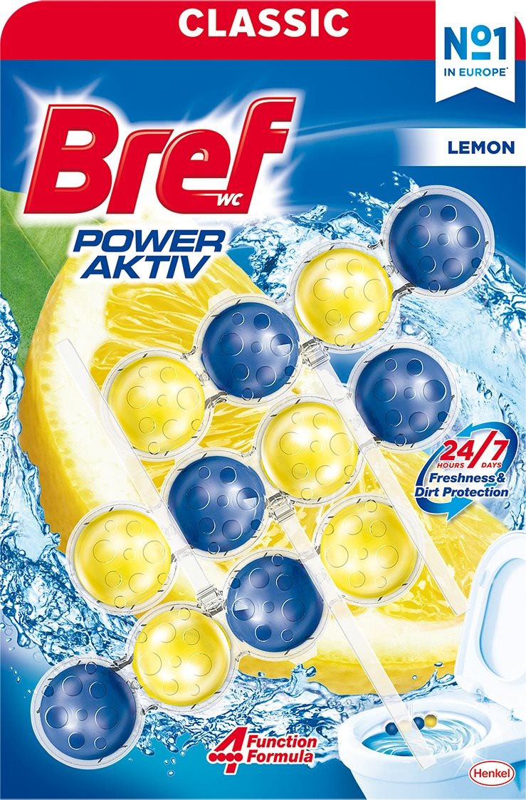 BREF Power Aktiv Lemon 3× 50 g WC blok