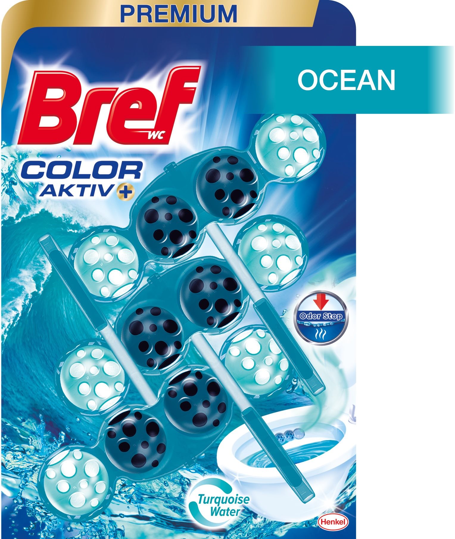 BREF Color Aktiv Ocean 3× 50 g WC blok