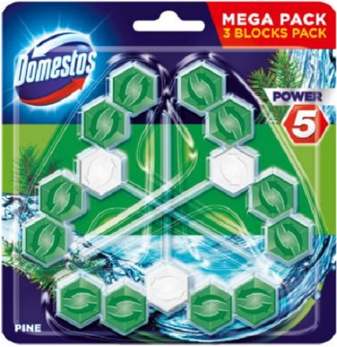 DOMESTOS Power 5 Pine 3 x 55 g WC golyó
