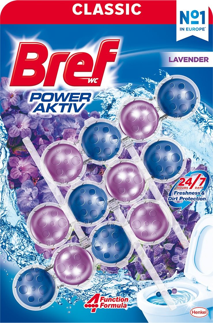 BREF Power Aktiv Lavender 3× 50 g WC blok