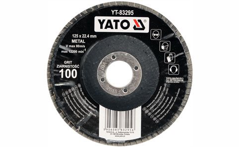 Yato Kotúč lamelový korundový 125 × 22,2 mm vypuklý brúsny P100...