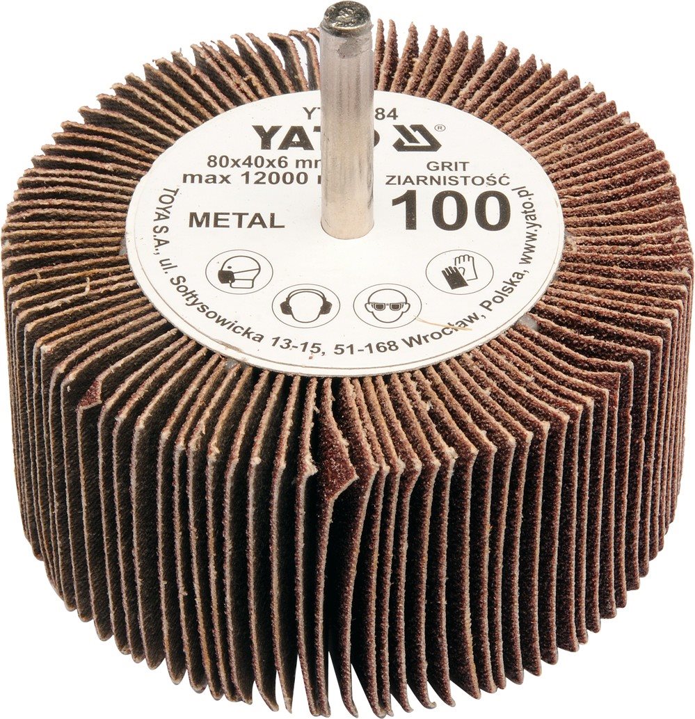 Yato Kotúč lamelový radiálny 80 × 40  P-150 s hriadeľom 6 mm...