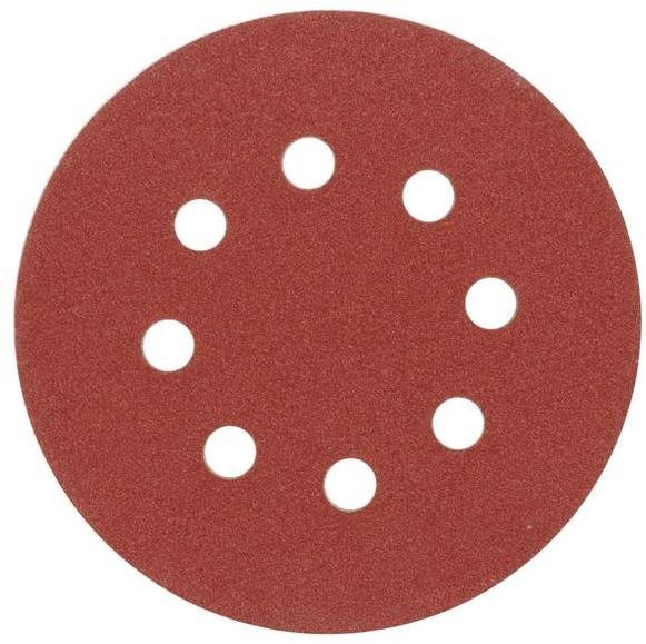 VOREL Csiszolópapír, tépőzáras, lyukakkal, 125 mm, P40, 5 db...