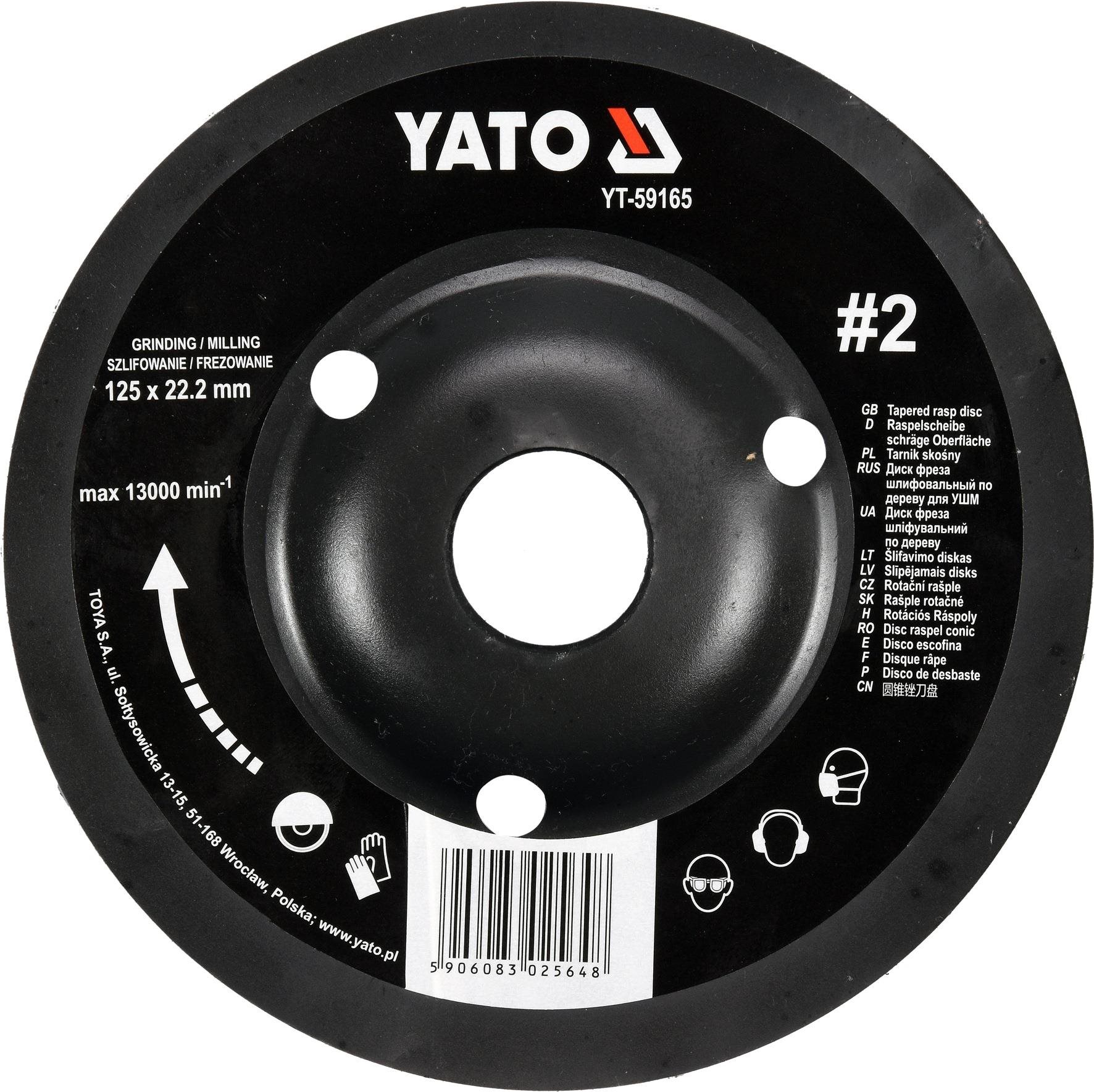 YATO Rotačná rašpľa uhlová 125 mm typ 2 Brúsny kotúč