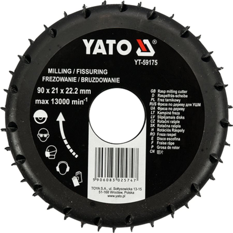 YATO Rotációs ráspoly, 90 mm Csiszolókorong