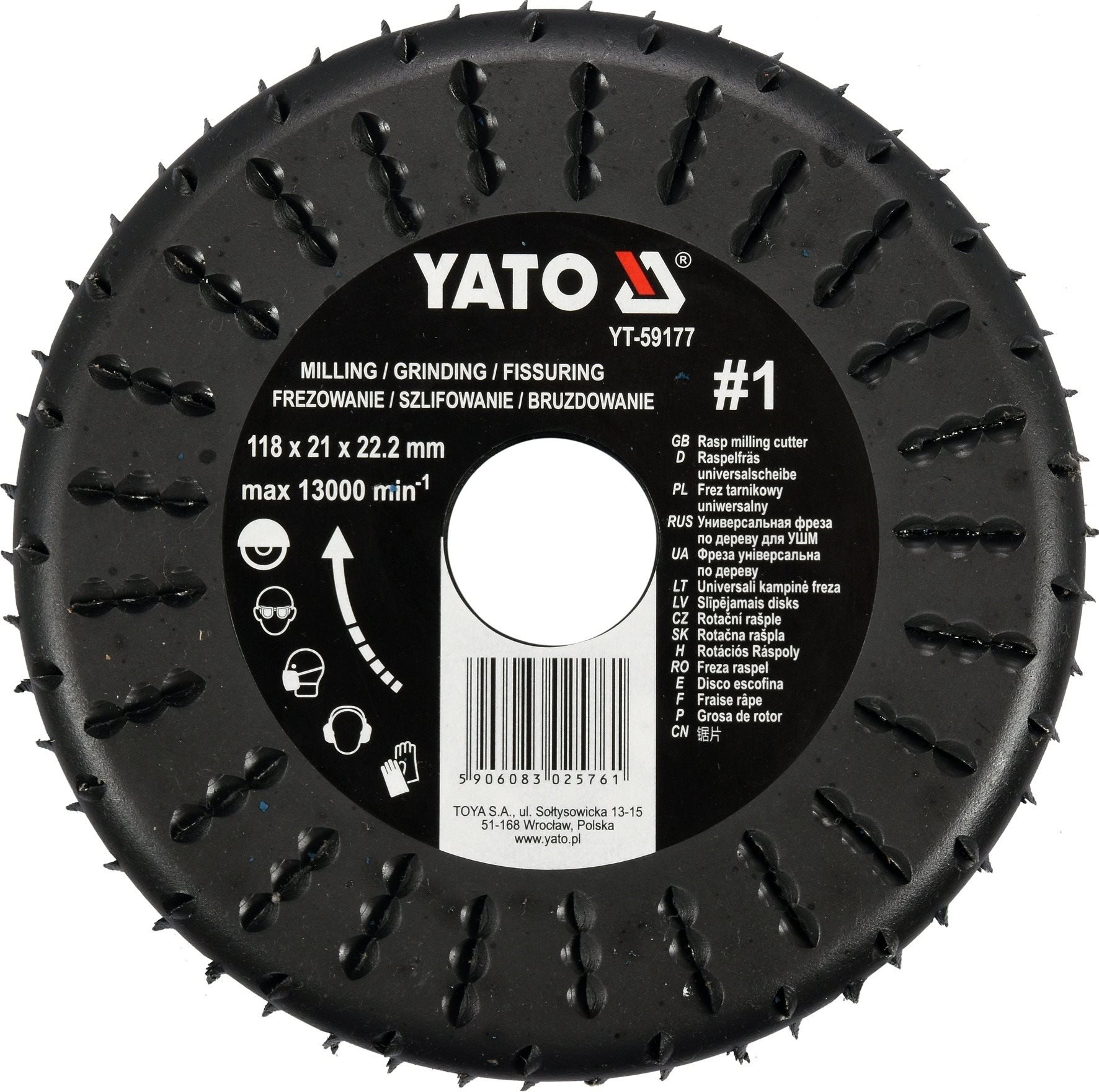 YATO Rotációs ráspoly, univerzális, 118 mm Csiszolókorong