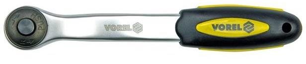 VOREL Racsnis hajtószár, 1/4", 150 mm, hajlított, CrV, 72 fog Krova...