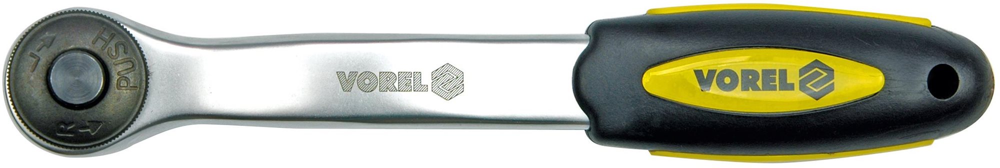 VOREL Račňa 3/8" 200 mm vyhnutá CrV 72 zubov Račňa