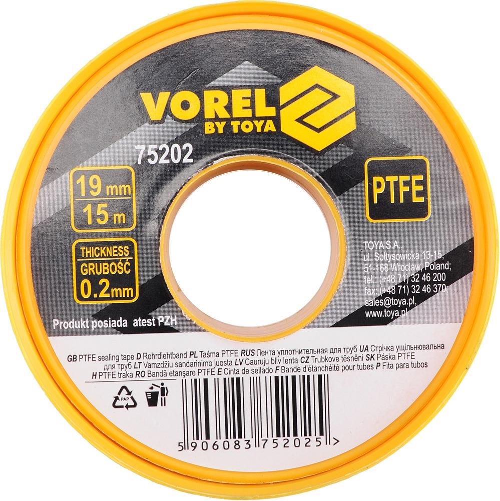VOREL teflonszalag 19 x 0,2mm 15m Ragasztó szalag