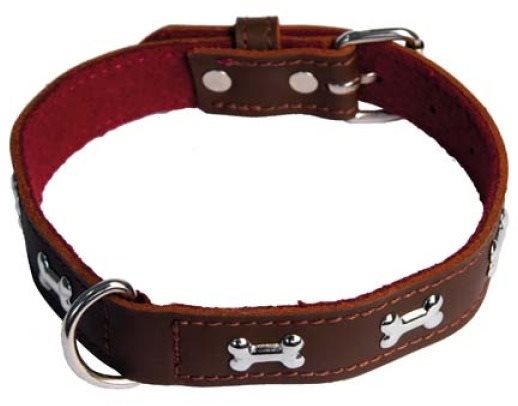 Cobbys Pet Obojok z originálnej kože zdobený kockami hnedý 25 mm/60...