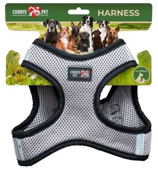 COBBYS PET Sieťový vestový postroj sivý M 41 – 48 cm Postroj