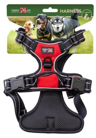 COBBYS PET Postroj červený M 50 – 65 × 2,5 cm Postroj