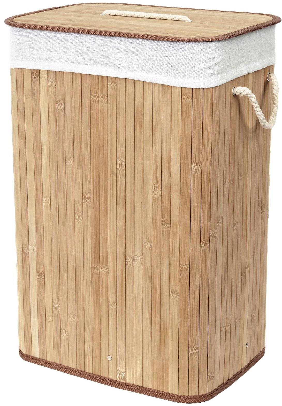 Compactor Bambus - rechteckig, natur, 40 x 30 x h60 cm Wäschekorb