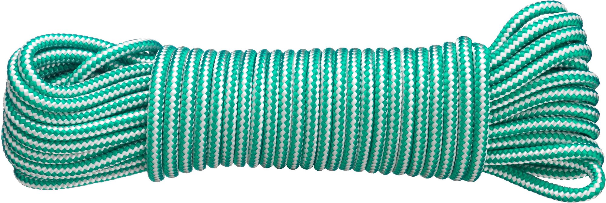 CONNEX PP pletené lano 8-pramenné, 4 mm × 20 m, biela/zelená Lano