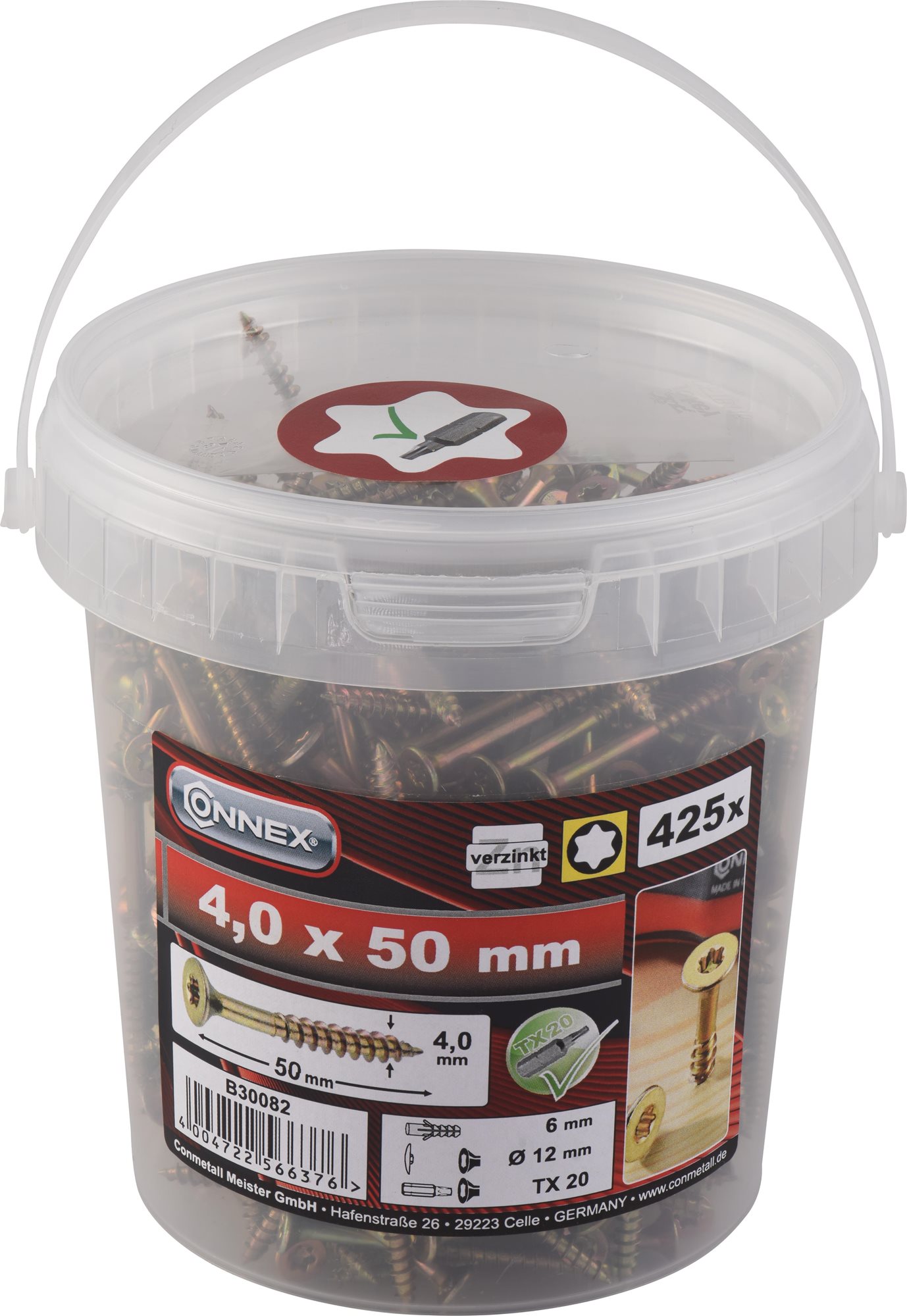 CONNEX UNI-skrutky TX 4,0 × 50 mm, 425 ks Skrutky