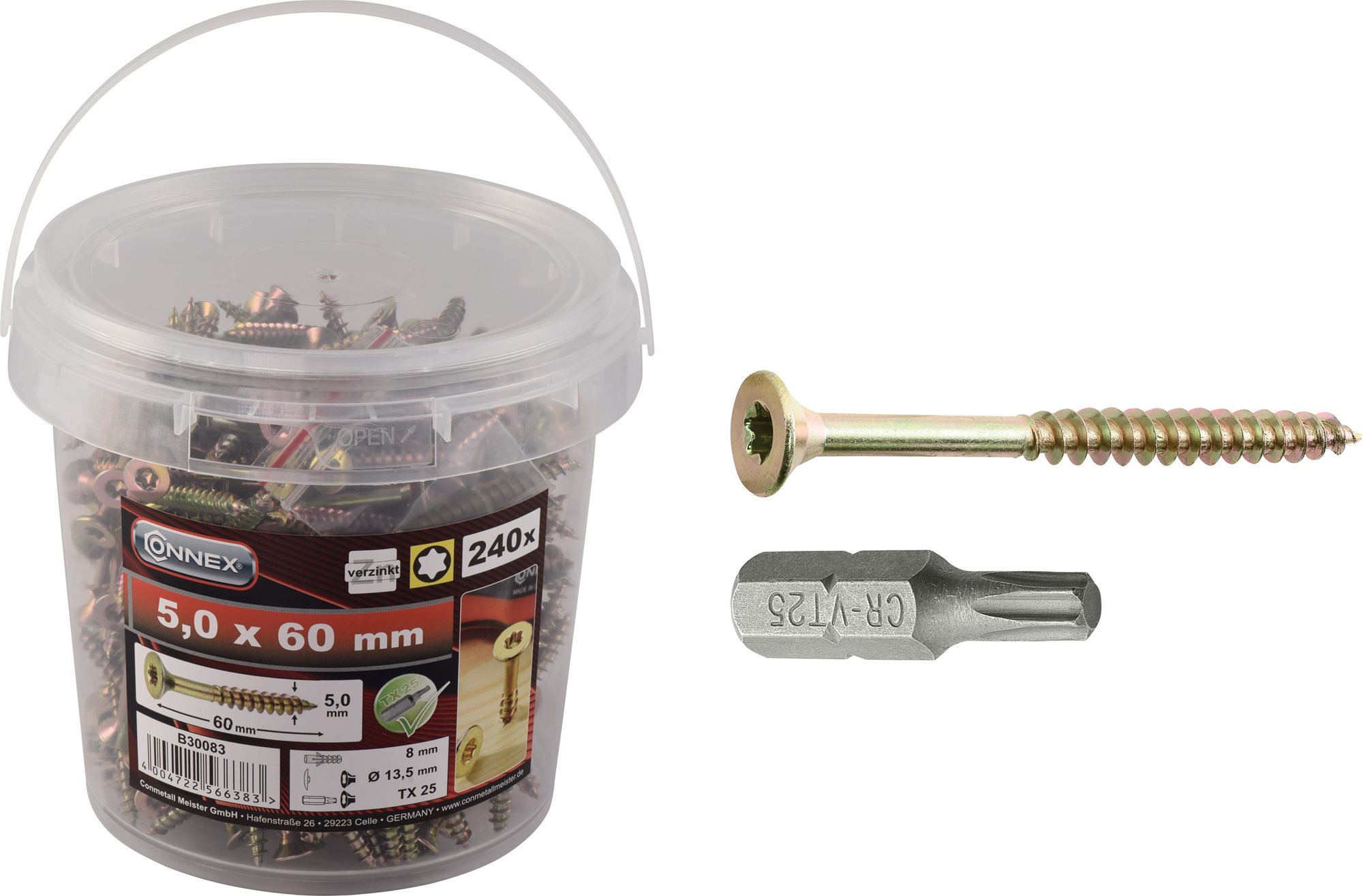 CONNEX UNI-skrutky TX 5,0 × 60 mm, 240 ks Skrutky