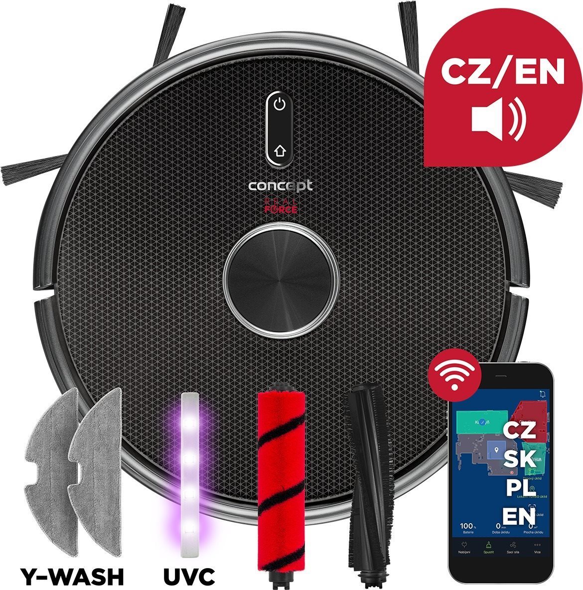 CONCEPT VR3210 3 v 1 Laser UVC Robotický vysávač