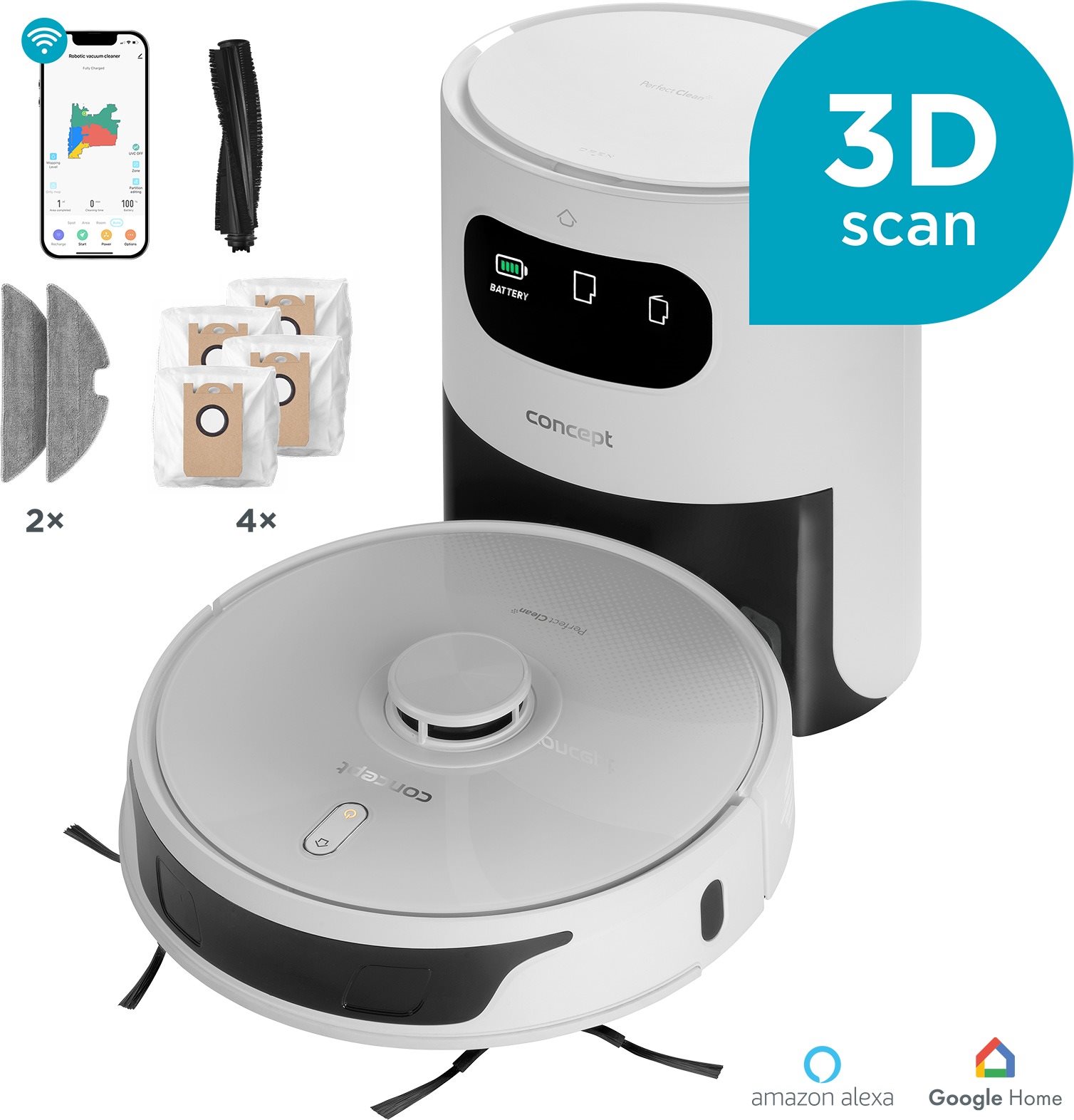 Concept VR3450 2in1 PERFECT CLEAN Laser 3D Robotporszívó