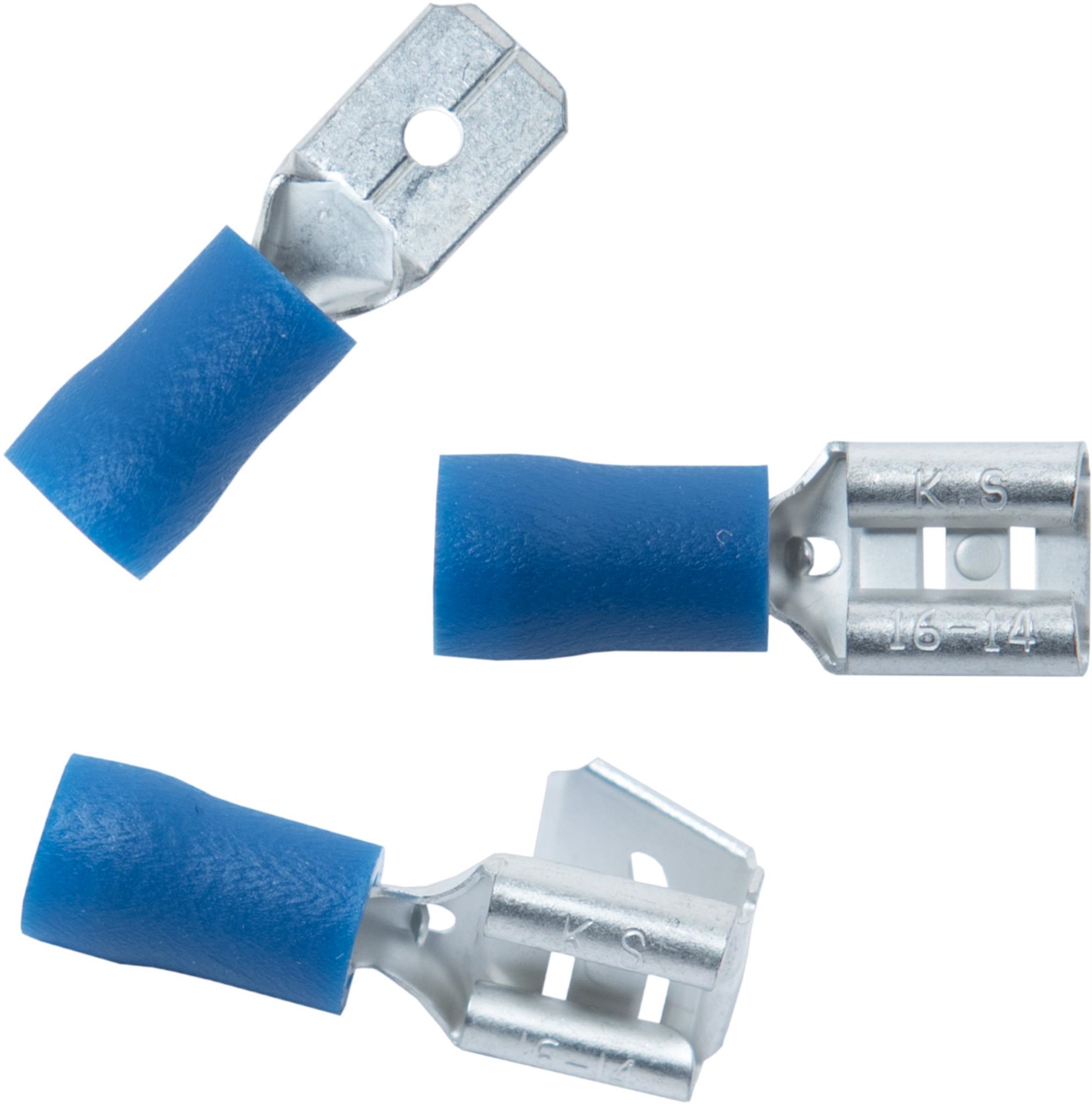CONNEX Lapos csatlakozókészlet 6,3 mm, 15 db, kék Csatlakozó