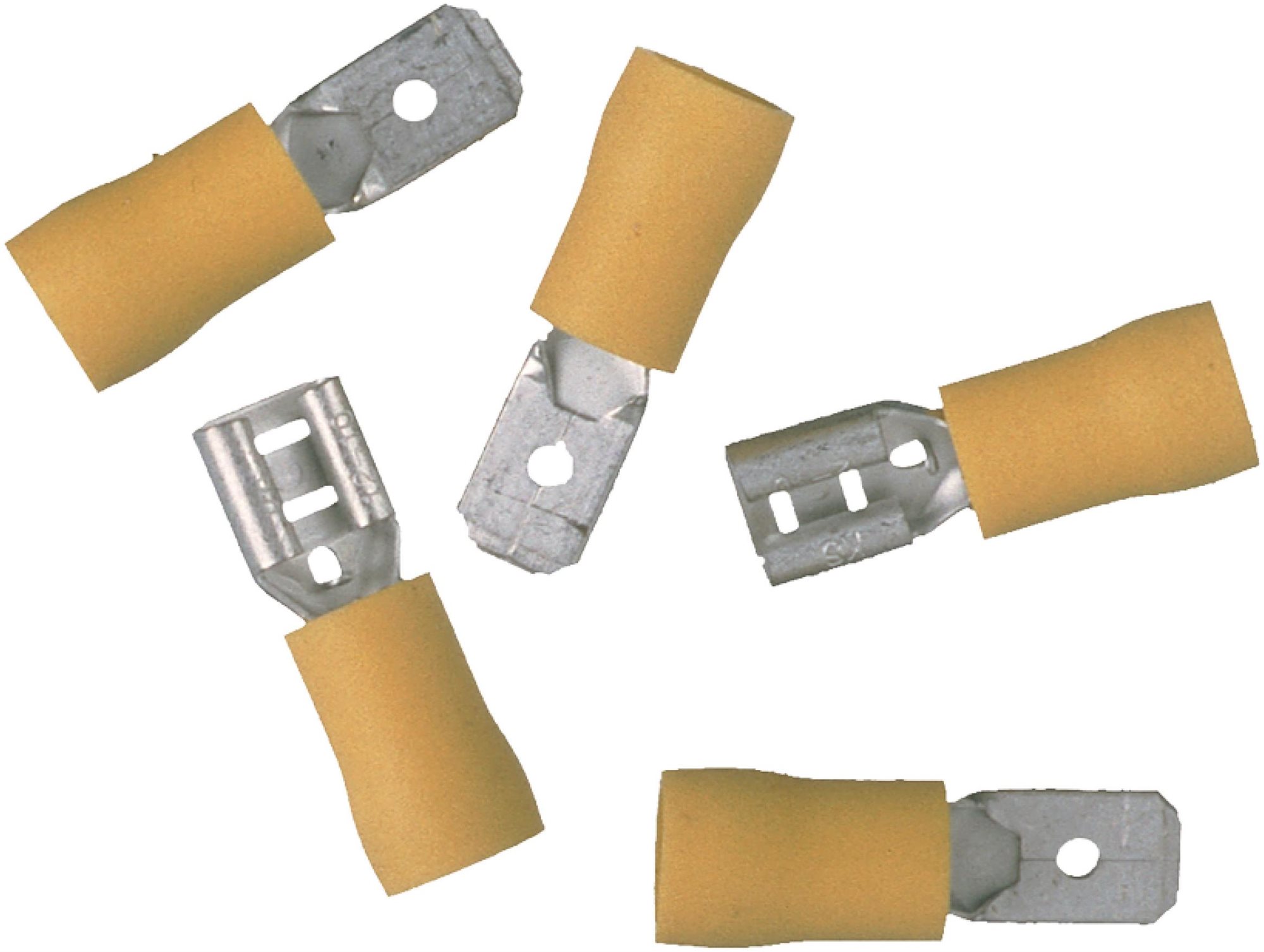 CONNEX 6,3 mm-es lapos csatlakozókészlet, 10 db, sárga színű...