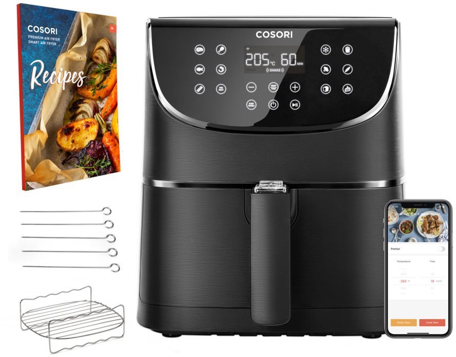 Cosori CS158-AF PREMIUM SMART + 5db nyárs, grillrács Airfryer