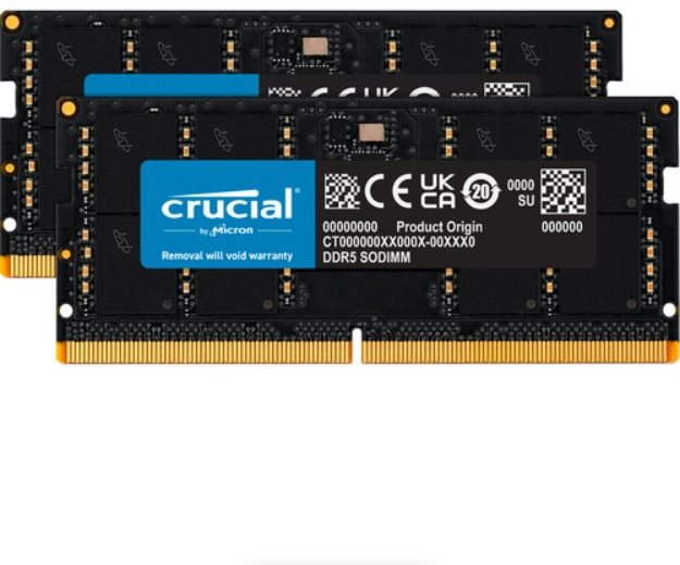 Crucial SO-DIMM 64GB KIT DDR5 5600MHz CL46 RAM memória