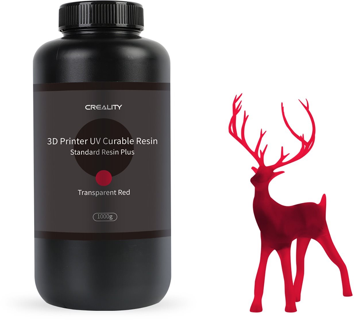 Creality Standard Rigid Resin Plus 1kg Transparent Red UV-érzékeny...