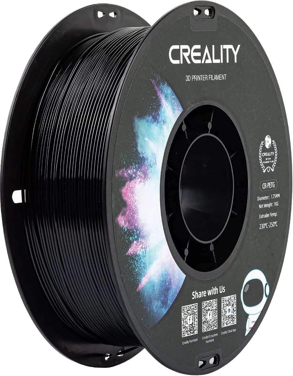 Creality 1,75 mm PETG black neutral tray 1 kg Čierny Filament