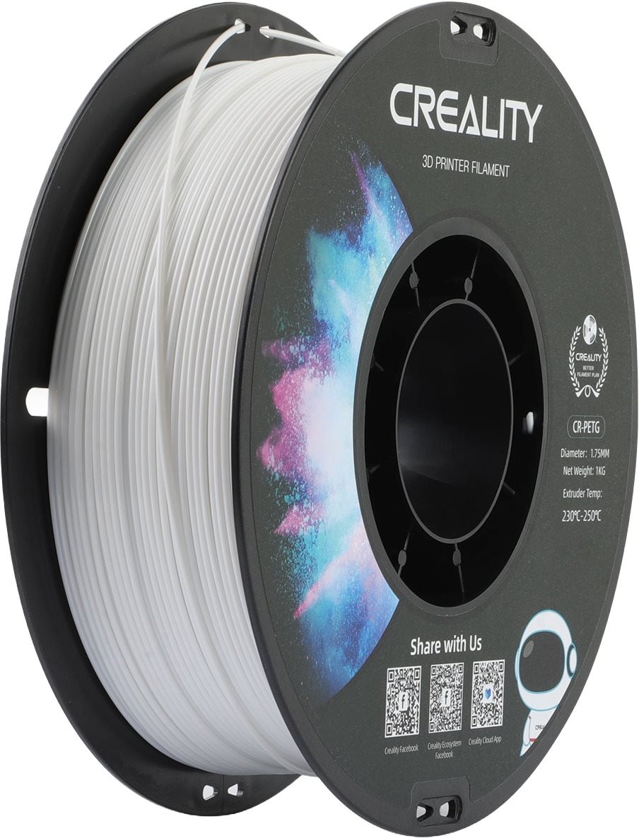 Creality 1,75 mm PETG black neutral tray 1 kg Biely Filament