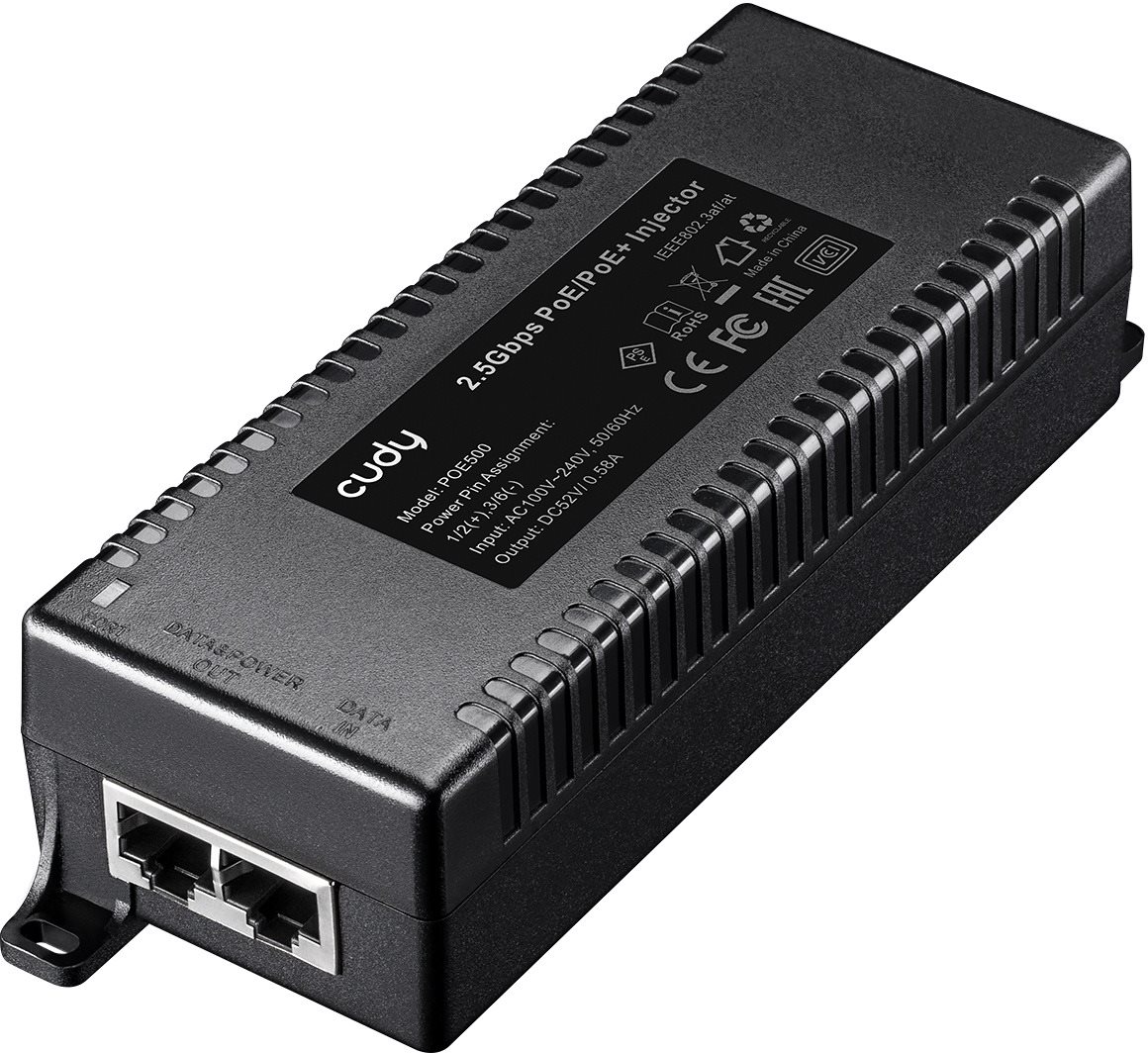 CUDY 30W 2.5Gbps PoE+/PoE Injector PoE injektor