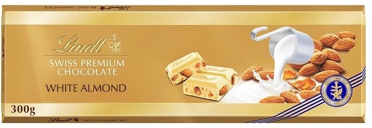 LINDT Gold Tablet White Almond 300 g Čokoláda