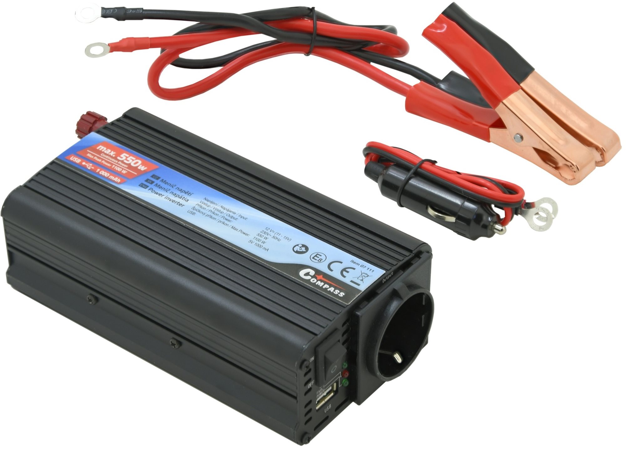 Compass Trafo 12/230 V 550 W + USB Menič napätia