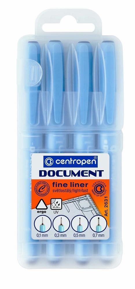 Centropen 2631/4 Dokumentum marker szett, tokban Tűfilc készlet